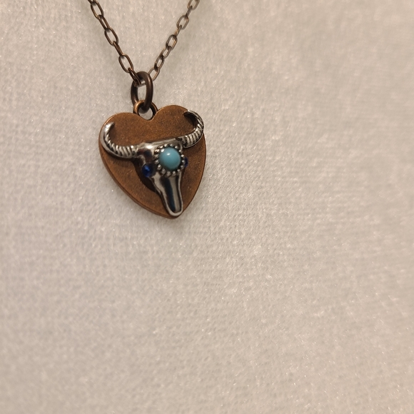 Western Longhorn Jeweled Necklace - Picture 6 of 7